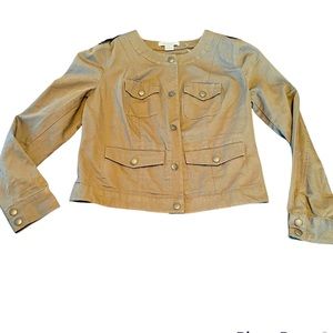 3/$25 Liz Claiborne Olive Army Green Denim Button Front Jacket